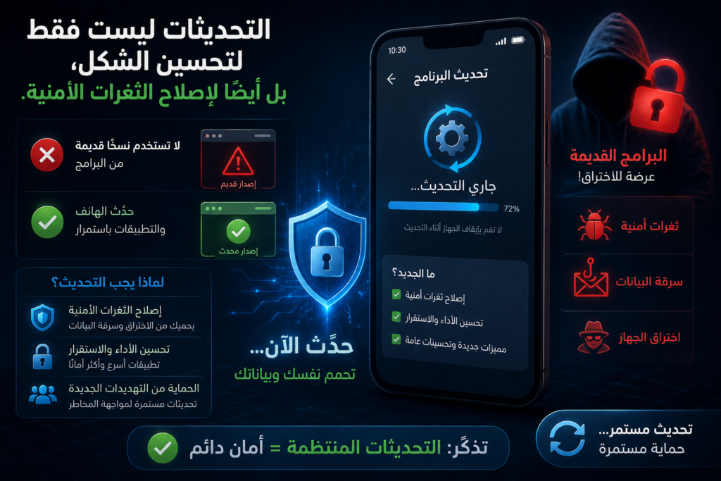 تحديث التطبيقات والنظام