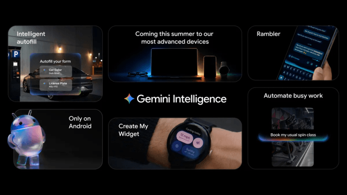 واجهة Gemini Intelligence الجديدة من جوجل على هواتف أندرويد