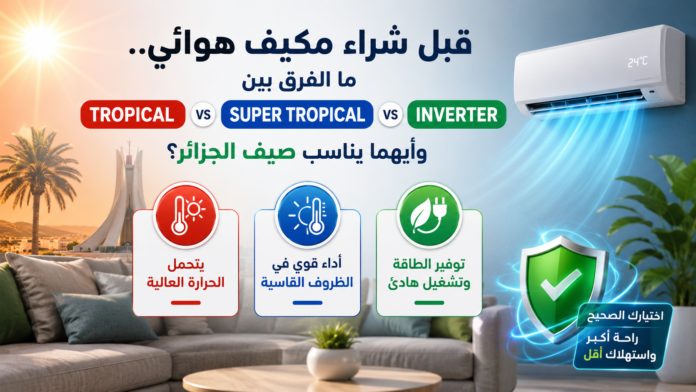 ما الفرق بين Tropical وSuper Tropical وInverter؟ وأيهما يناسب صيف الجزائر؟
