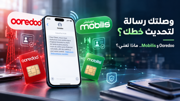 رسالة تحديث معلومات خط Ooredoo وMobilis في الجزائر