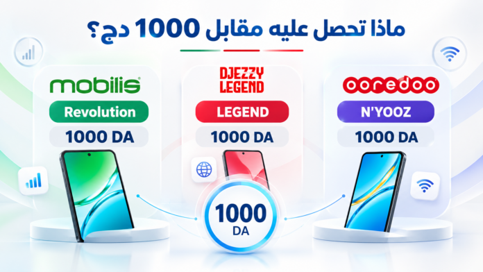 مقارنة عروض 1000 دج من موبيليس وجازي وأوريدو