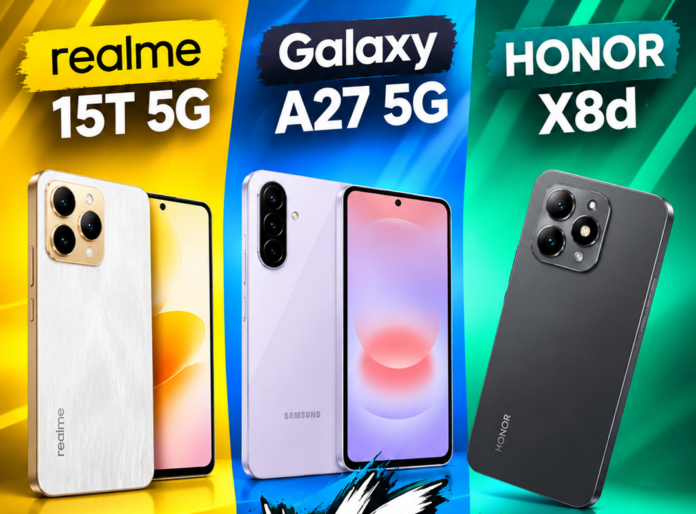 مقارنة realme 15T 5G المصنوع في الجزائر وGalaxy A27 5G وHONOR X8d .. ما الذي تحصل عليه بـ 55 ألف دج؟